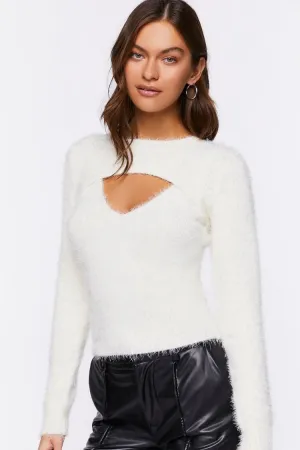 Forever 21 Women's Fuzzy Cami & Bolero Set Vanilla Forever 21