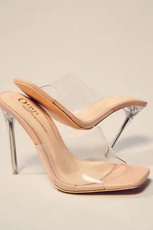 Forever 21 Women's Open-Toe Lucite Stiletto Heels Nude Forever 21