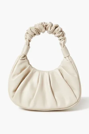 Forever 21 Women's Ruched Crescent Crossbody Bag Cream Forever 21