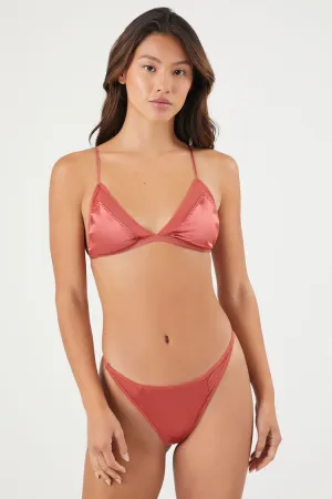Forever 21 Women's Satin Thong Panties Faded Rose Forever 21