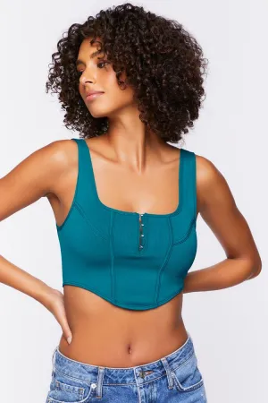 Forever 21 Women's Seamless Hook-and-Eye Bralette Teal Forever 21