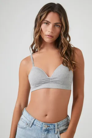 Forever 21 Women's Seamless Ruched Bralette Heather Grey Forever 21