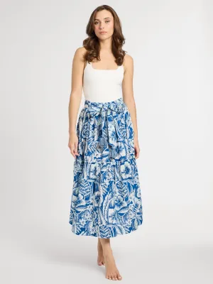 Franc?oise Skirt in Blue Hibiscus