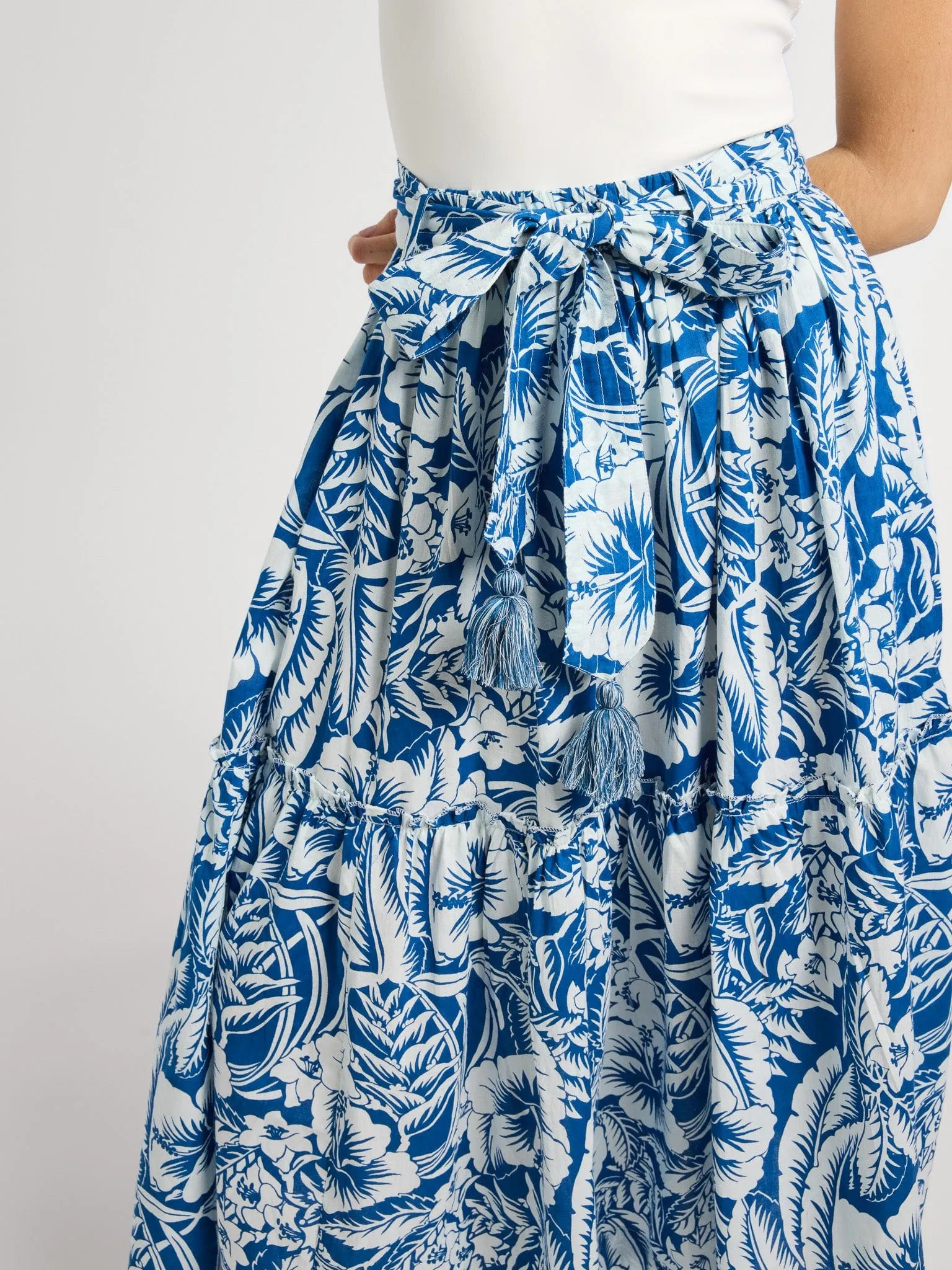 Franc?oise Skirt in Blue Hibiscus