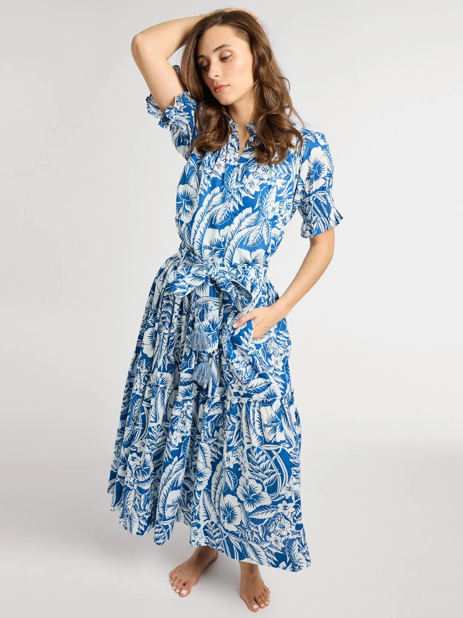 Franc?oise Skirt in Blue Hibiscus