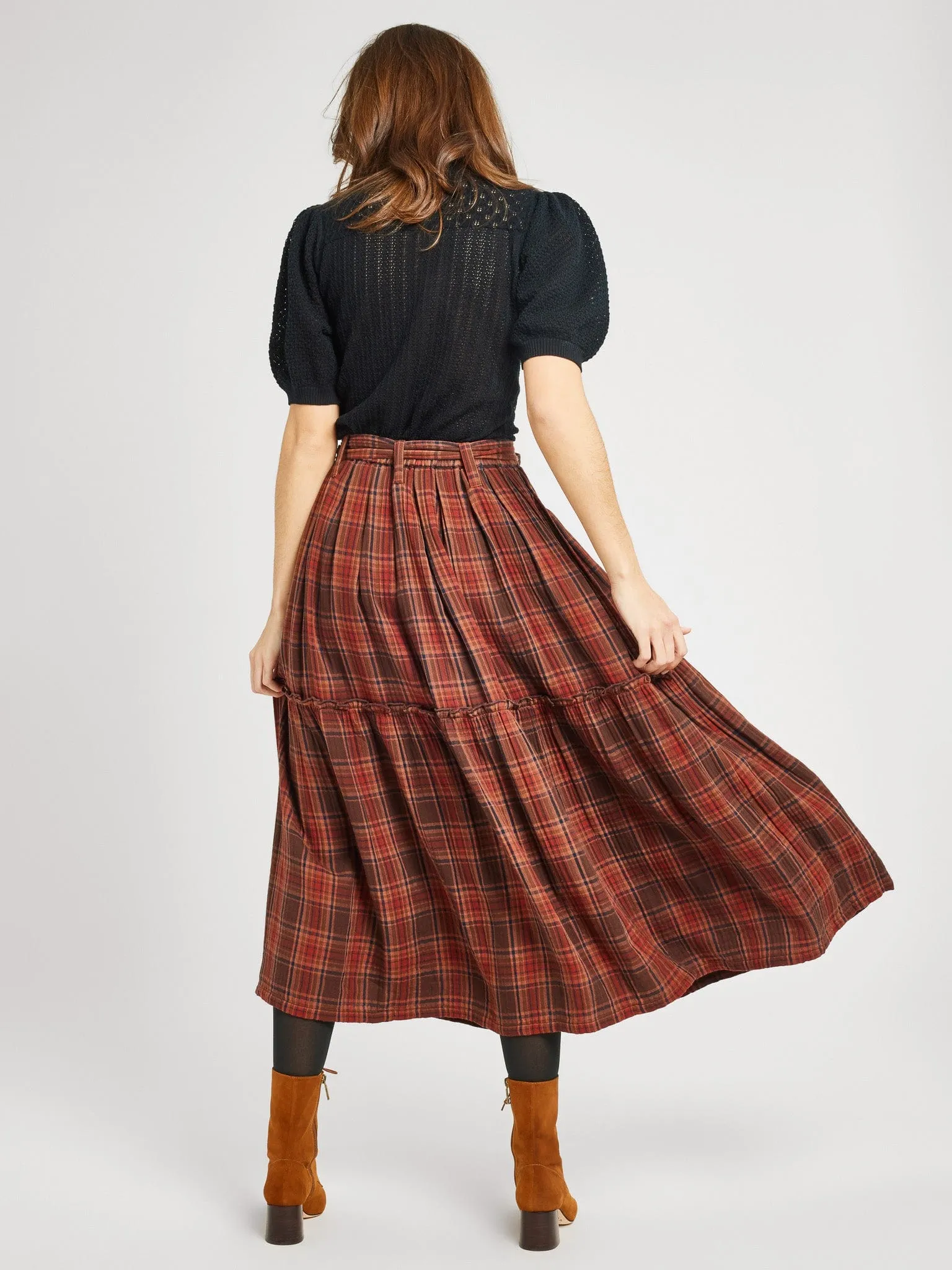 Franc?oise Skirt in Fireside Plaid