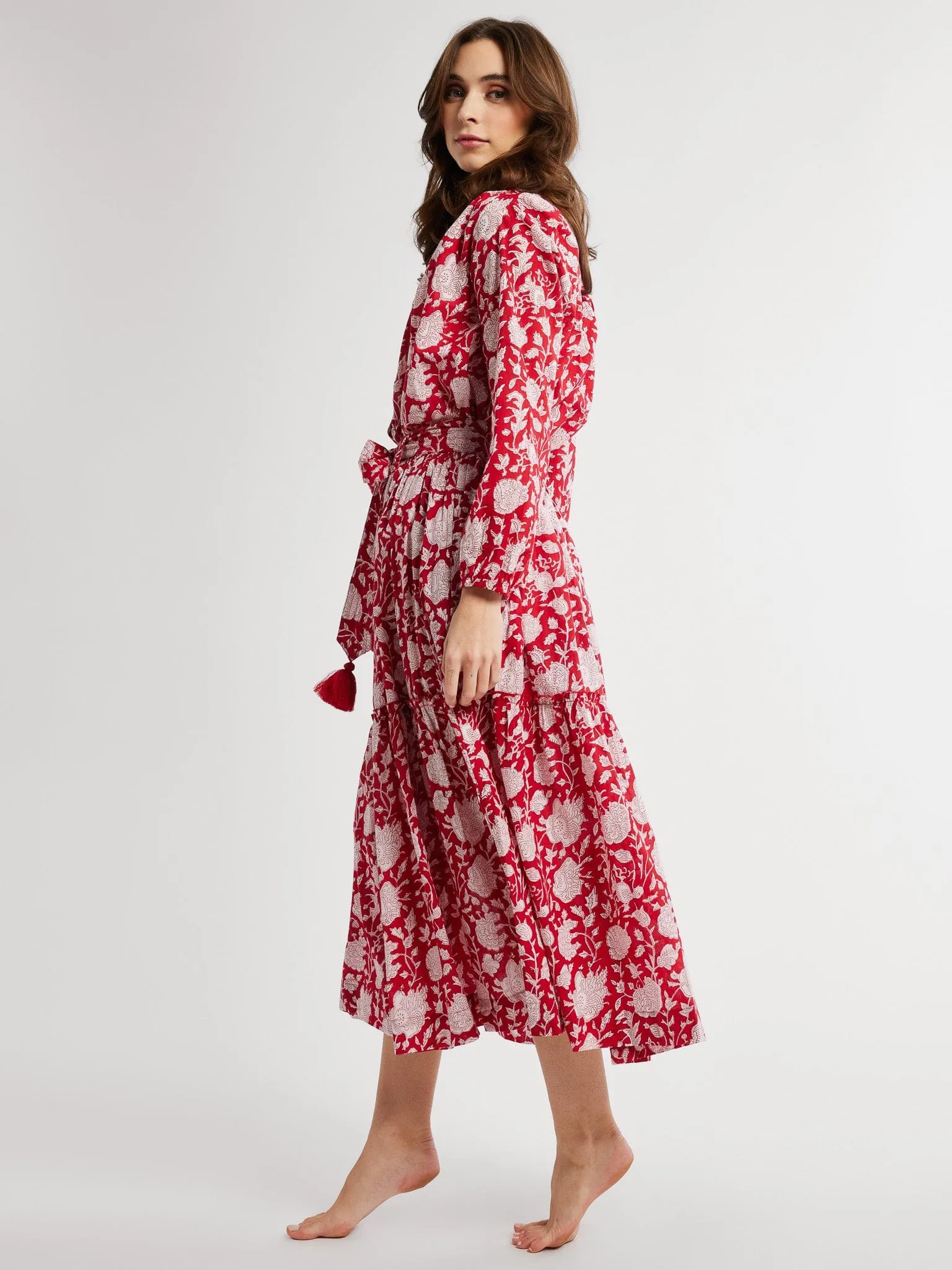 Franc?oise Skirt in Red Zinnia