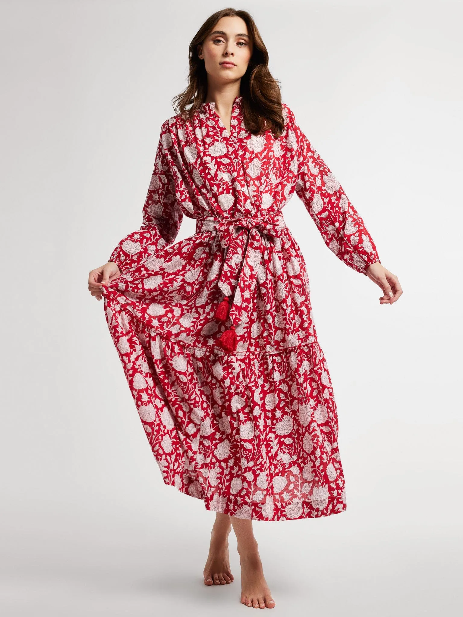 Franc?oise Skirt in Red Zinnia