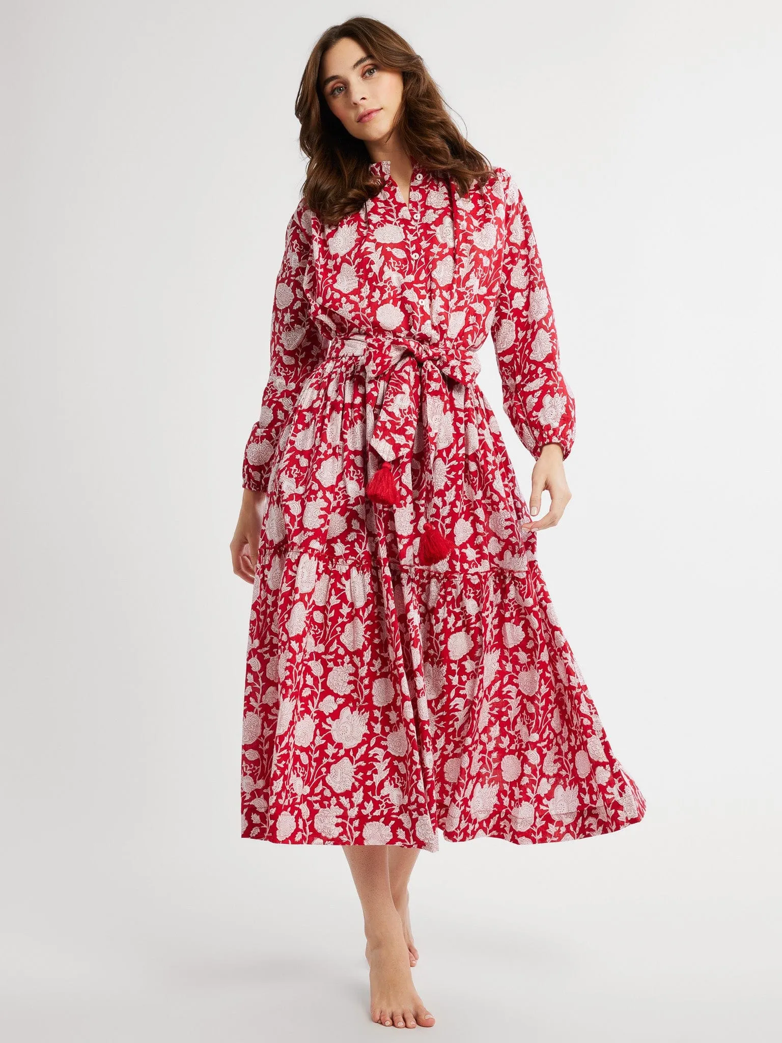 Franc?oise Skirt in Red Zinnia