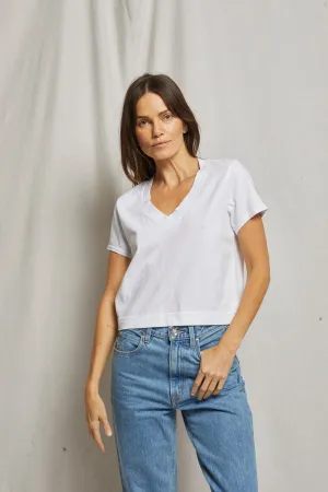 Frankie Cotton V-Neck Tee in White