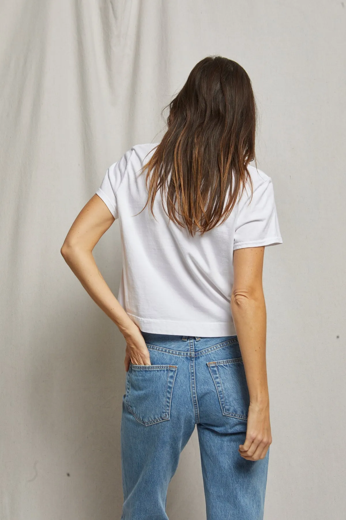 Frankie Cotton V-Neck Tee in White
