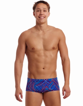 Frequency Classic Swim Trunks - Blue/Red casual mens swimwear, affordable swimwear for men