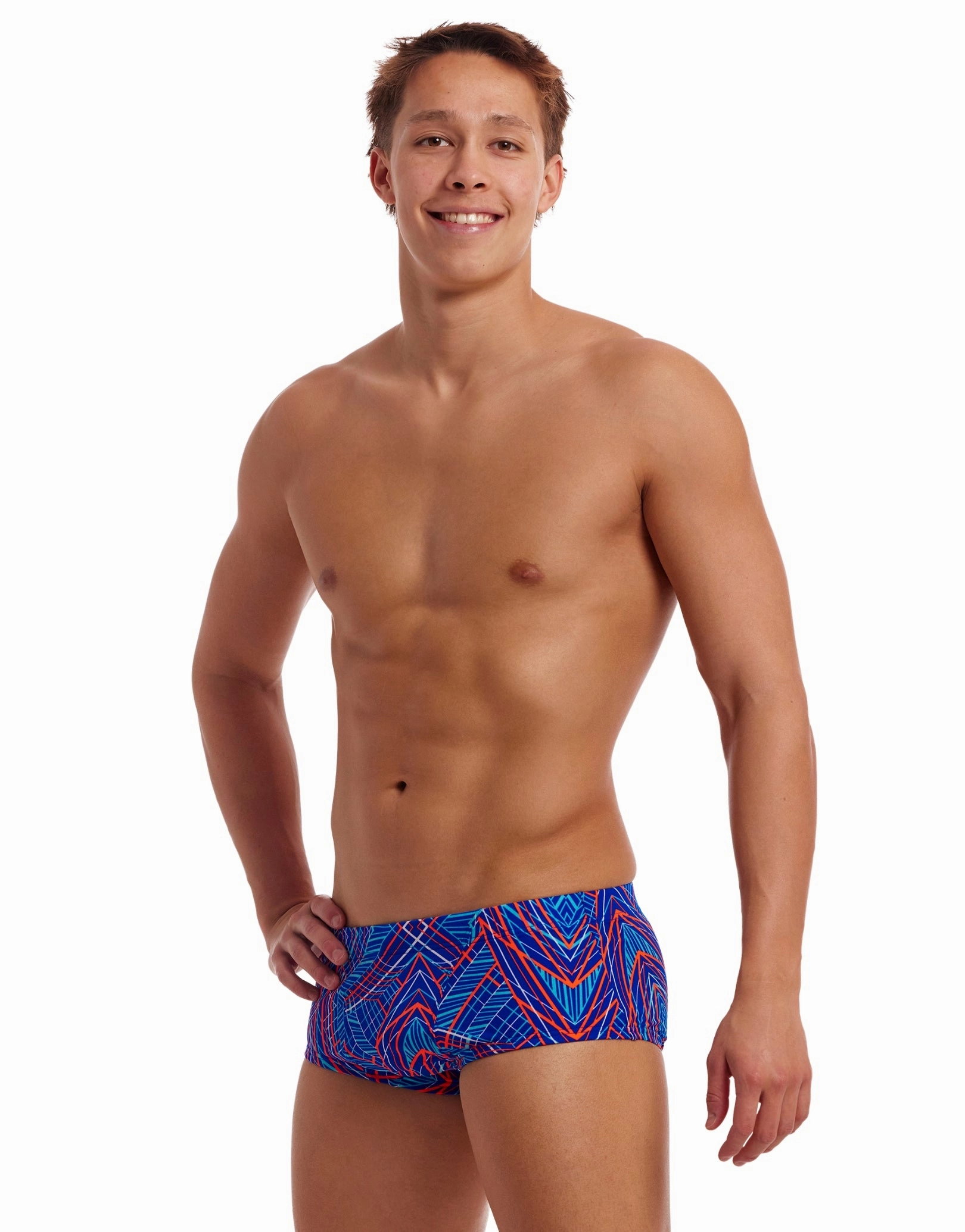 Frequency Classic Swim Trunks - Blue/Red