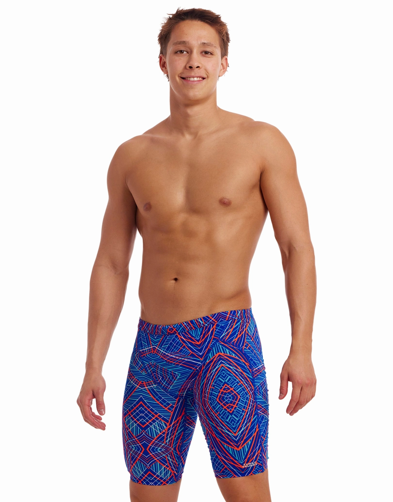Frequency Swim Training Jammers - Blue/Red casual mens swimwear, affordable swimwear for men