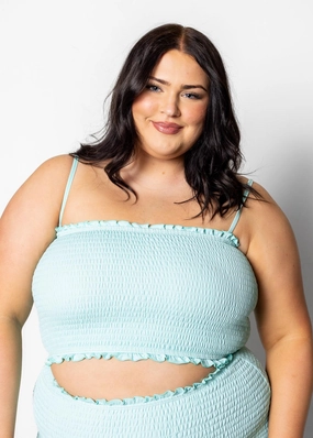 Fresh Mint | Bandeau Top tankini swim tops, adjustable bikini tops
