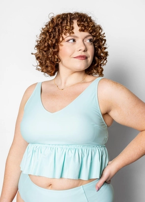 Fresh Mint | V-Neck Top tankini swim tops, adjustable bikini tops