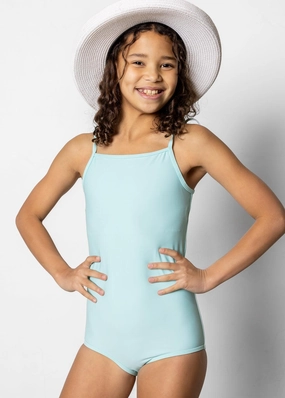 Fresh Mint | Youth Simply One-Piece girls full coverage swimwear, kids swimwear for pool