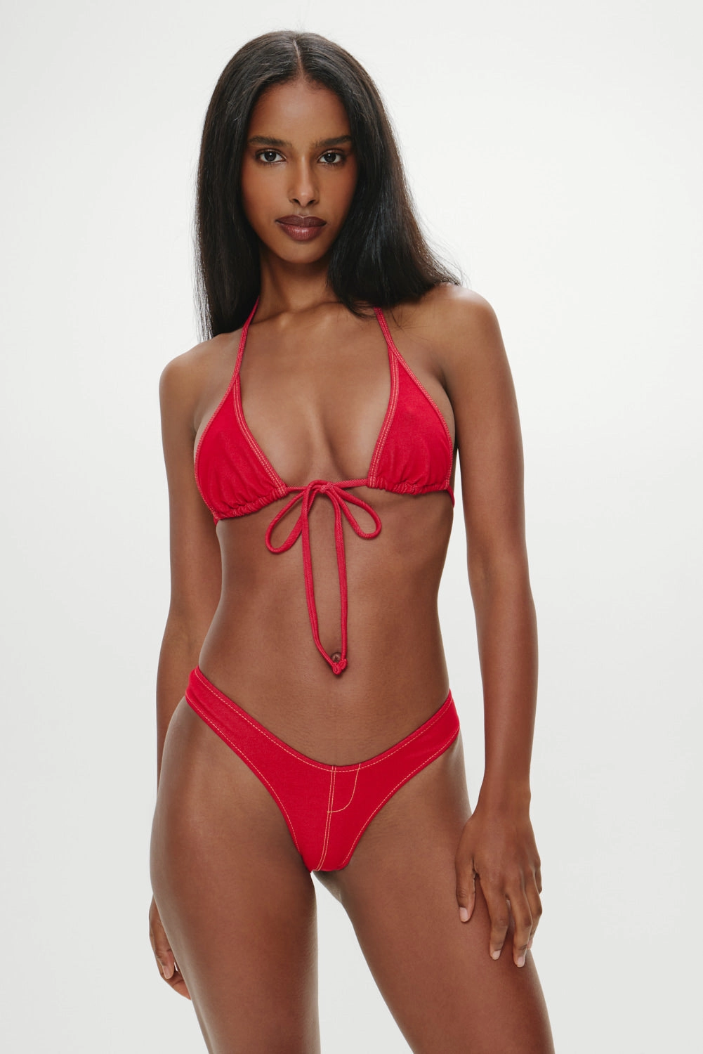 Full Moon Micro Bikini Bottom - Red Denim