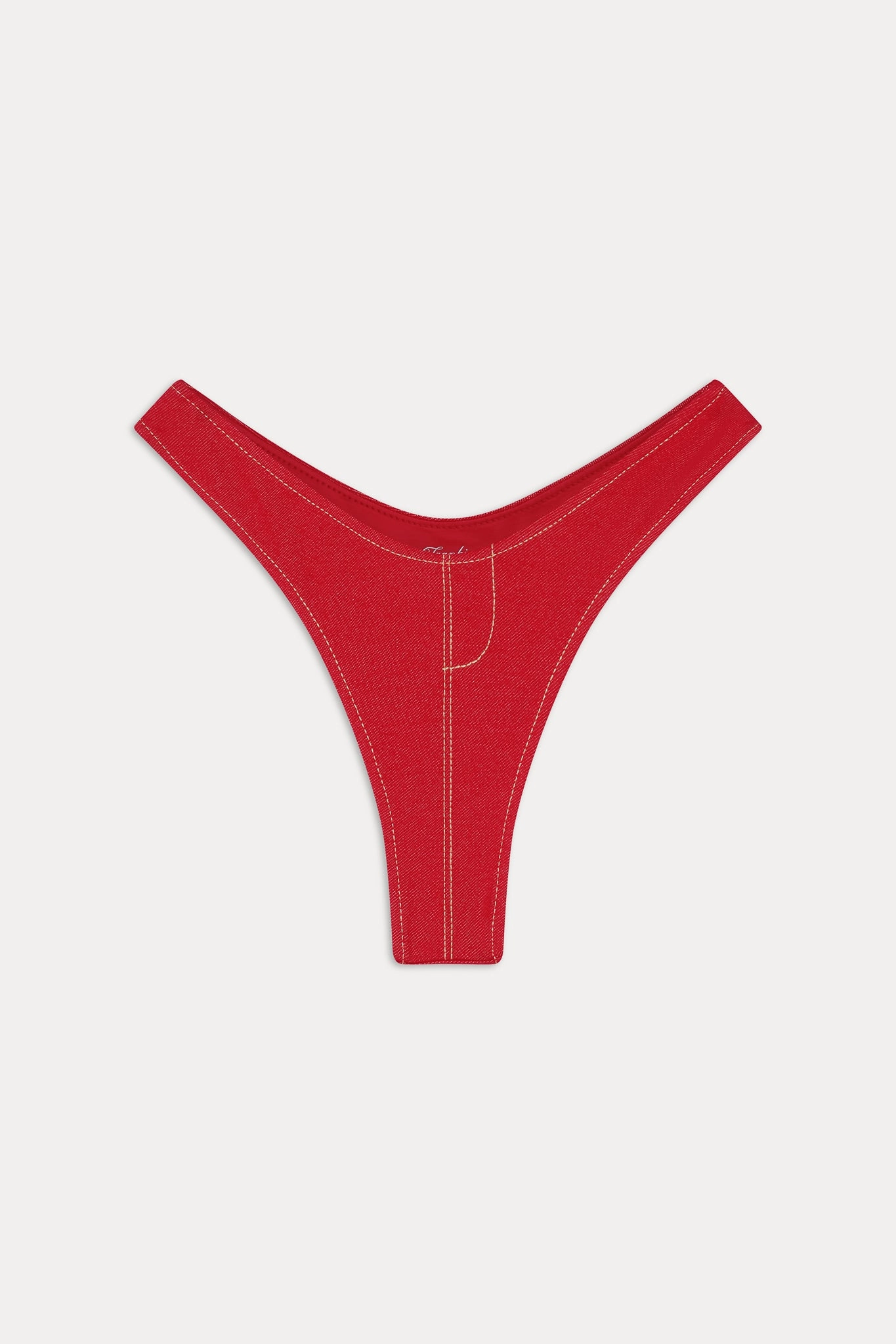 Full Moon Micro Bikini Bottom - Red Denim