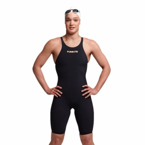 Funkita Apex Viper Secure Kneeskin - Black Attack swim training suits women, performance one piece swimsuits