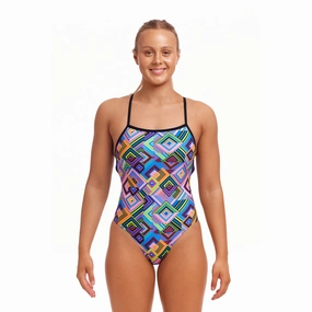 Funkita Boxanne Strapped In Ladies Swimsuit swim training suits women, performance one piece swimsuits