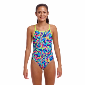 Funkita Choppy Waters Girl's Diamond Back Swimsuit swim training suits women, performance one piece swimsuits