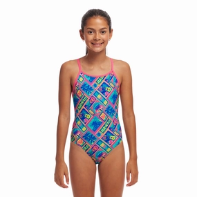 Funkita Coco Canel Diamond Back Girls Swimsuit swim training suits women, performance one piece swimsuits