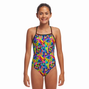 Funkita Colour Funk Strapped In Girls Swimsuit swim training suits women, performance one piece swimsuits