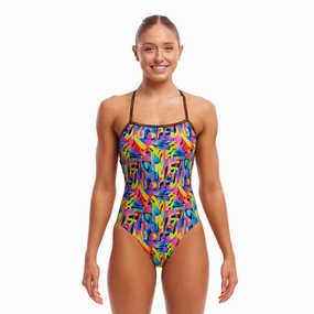Funkita Colour Funk Strapped In Ladies Swimsuit swim training suits women, performance one piece swimsuits
