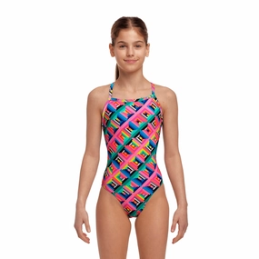 Funkita Cubie Jubie Girl's Tie Me Tight One Piece Swimsuit swim training suits women, performance one piece swimsuits