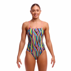 Funkita Curl Curl Single Strap Ladies Swimsuit swim training suits women, performance one piece swimsuits