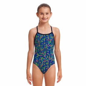 Funkita Dial A Dot Twisted Girls Swimsuit swim training suits women, performance one piece swimsuits