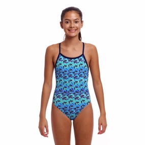 Funkita Jack Stack Single Strap Girls Swimsuit swim training suits women, performance one piece swimsuits