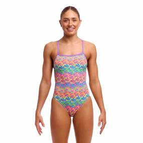 Funkita Jig Jag Single Strength Ladies Swimsuit swim training suits women, performance one piece swimsuits