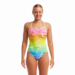 Funkita Lake Acid Diamond Back Ladies Swimsuit swim training suits women, performance one piece swimsuits