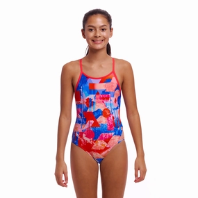 Funkita Miss Adventure Girl's Diamond Back Swimsuit swim training suits women, performance one piece swimsuits
