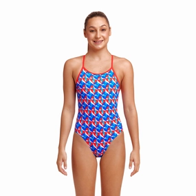 Funkita Out Foxed Girl's Diamond Back One Piece Swimsuit swim training suits women, performance one piece swimsuits