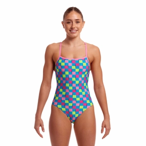 Funkita Post It Tie Me Tight Ladies Swimsuit swim training suits women, performance one piece swimsuits