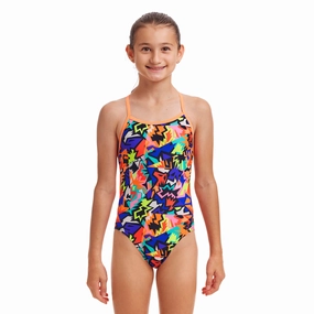 Funkita Saw Tooth Twisted Girls Swimsuit swim training suits women, performance one piece swimsuits