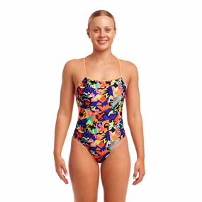Funkita Saw Tooth Twisted Ladies Swimsuit swim training suits women, performance one piece swimsuits