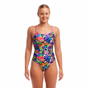 Funkita Sharp Edges Diamond Back Ladies Swimsuit swim training suits women, performance one piece swimsuits