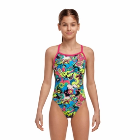 Funkita Smash Mouth Girl's Single Strap One Piece Swimsuit swim training suits women, performance one piece swimsuits