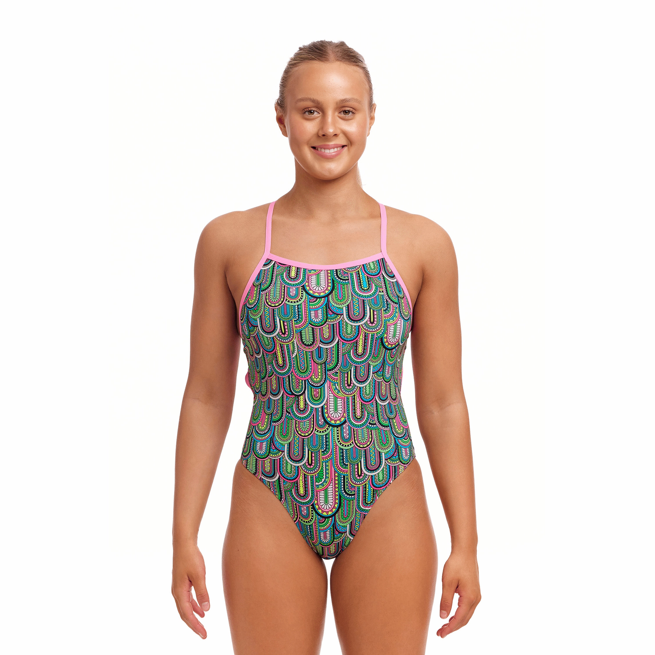 Funkita Spring Flight Tie Me Tight Ladies Swimsuit swim training suits women, performance one piece swimsuits