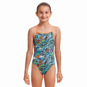 Funkita Sunny Bunny Tie Me Tight Girls Swimsuit swim training suits women, performance one piece swimsuits