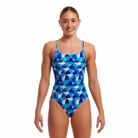 Funkita Tetra Tonic Diamond Back Ladies Swimsuit swim training suits women, performance one piece swimsuits