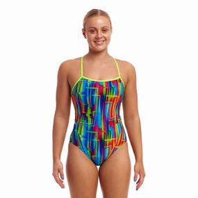 Funkita The Glitch Swim Secure Ladies Swimsuit swim training suits women, performance one piece swimsuits
