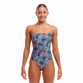 Funkita Tiki Tango Single Strap Ladies Swimsuit swim training suits women, performance one piece swimsuits