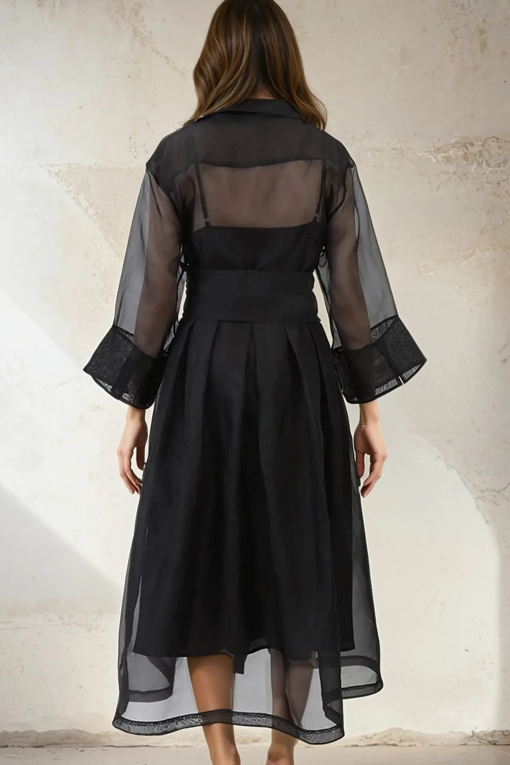 GABRIELLE DRESS IN SILK ORGANZA CHAMPAGNE