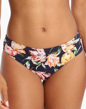 Galleria Mid Bikini Bottom - Ink swim shorts for women, stretch fit swim bottoms