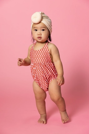 Geometric | Baby Romper One-Piece girls full coverage swimwear, kids swimwear for pool